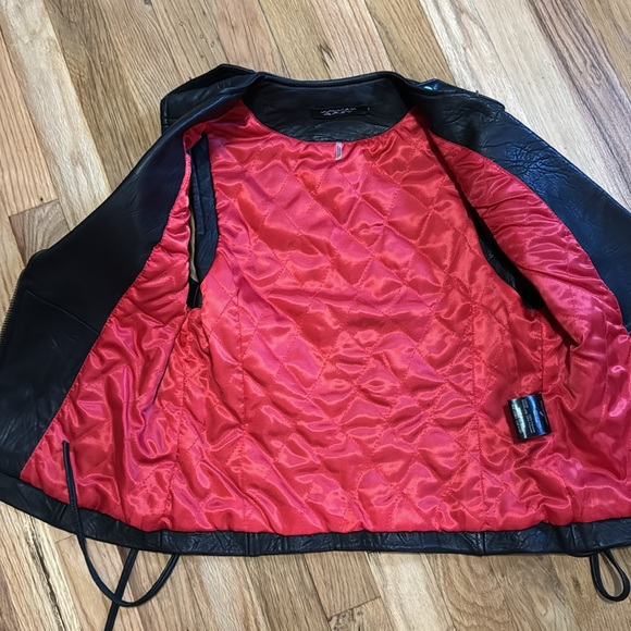 Vtg William Rast Designer Leather Moto Vest Lace Up Biker Patch Jacket - Picture 7 of 12